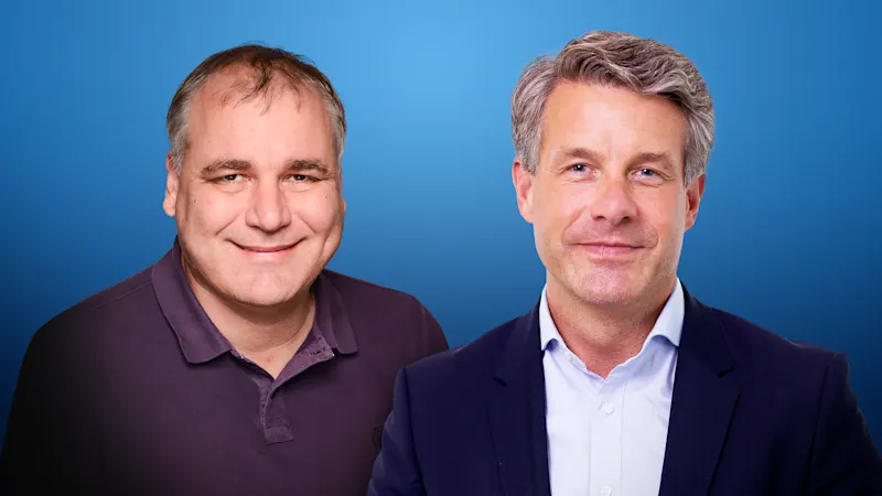 Dr. Michael Suppa (Roboception) und Hardy Mehl (Basler) freuen sich auf die weitere Zusammenarbeit