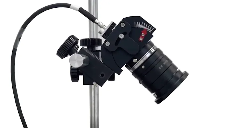 Adjustable Scheimpflug lens mount for testing