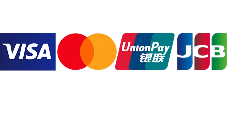 Visa, Mastercard, UnionPay and JCB