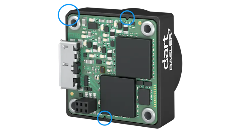 L'arrière de la carte de la caméra dart Basler