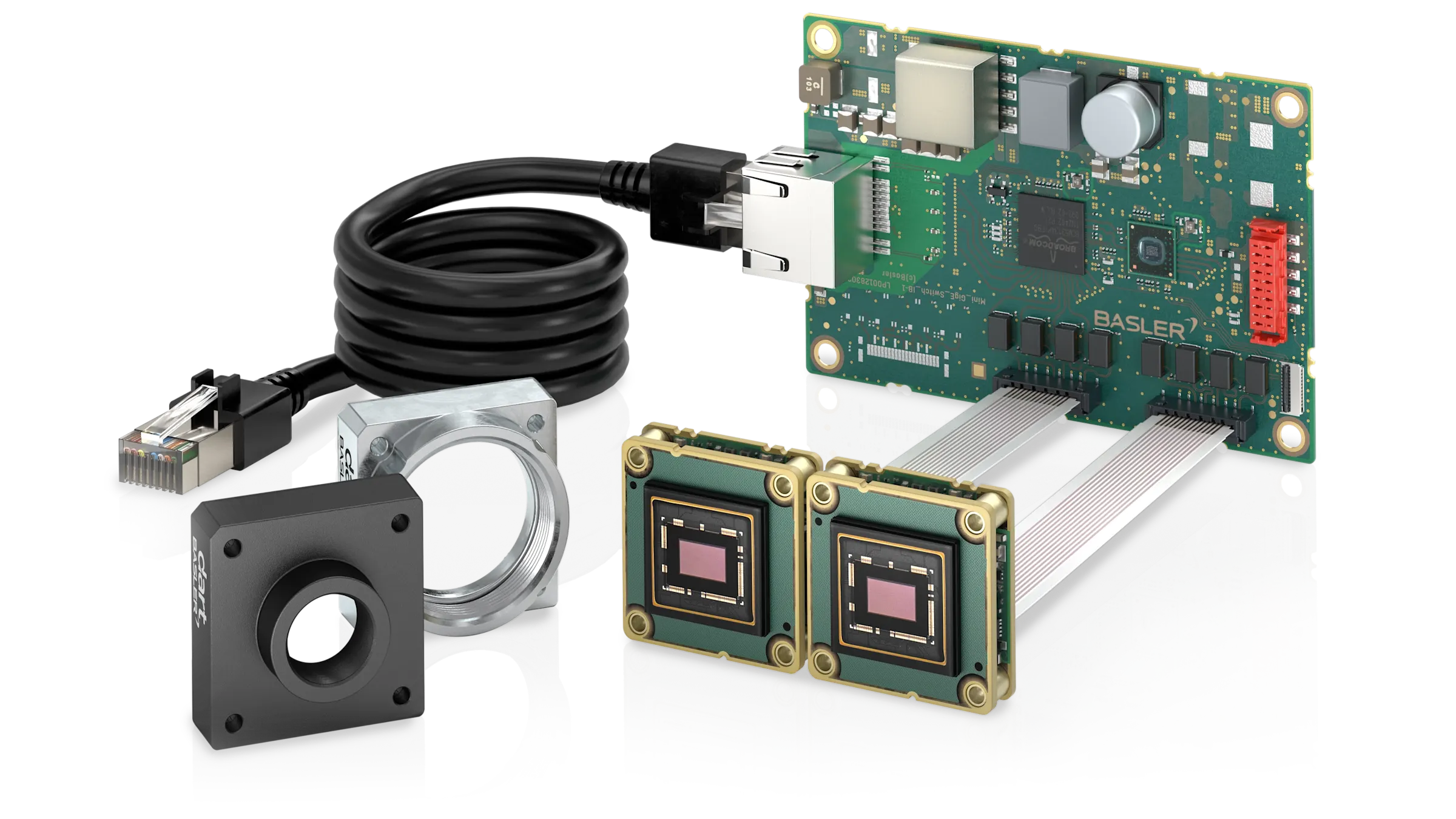 Compact multi-camera system consisting of dart M camera modules and dart M Switch.