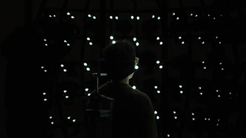 Actor’s face is captured from multiple directions.