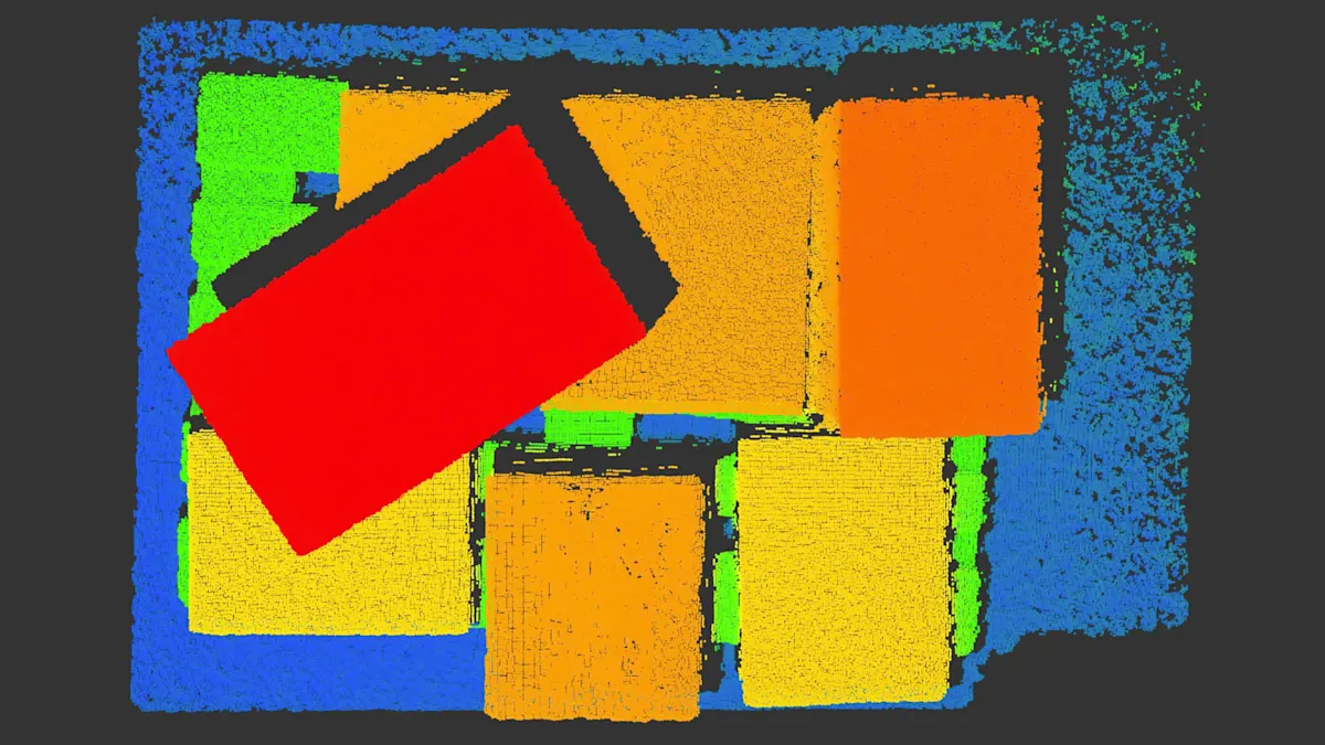 3D point cloud in false colors