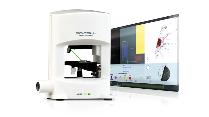 Nanolives' 3D Cell Explorer provides a detailed view of the interior of a cell.
