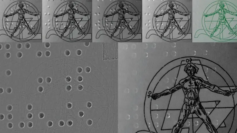 Top: Four input images and a digital camera image Bottom: Average curvature image and albedo image