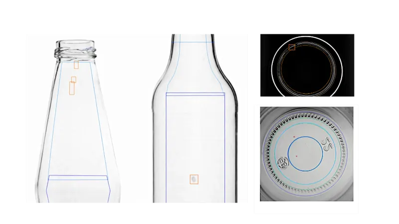 Shear edge detection at the glass bottle finish is one of the most technically demanding vision tasks, compared to detecting stones, foreign objects, cracks, air bubbles, chips, and scuffing.