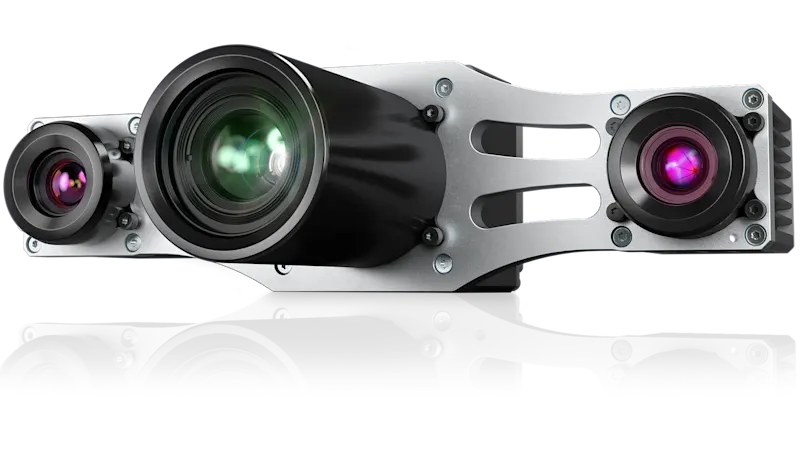 The Stereo ace 3D camera is available in model variants with base distances of 100 and 200 millimeters and in both monochrome and color.