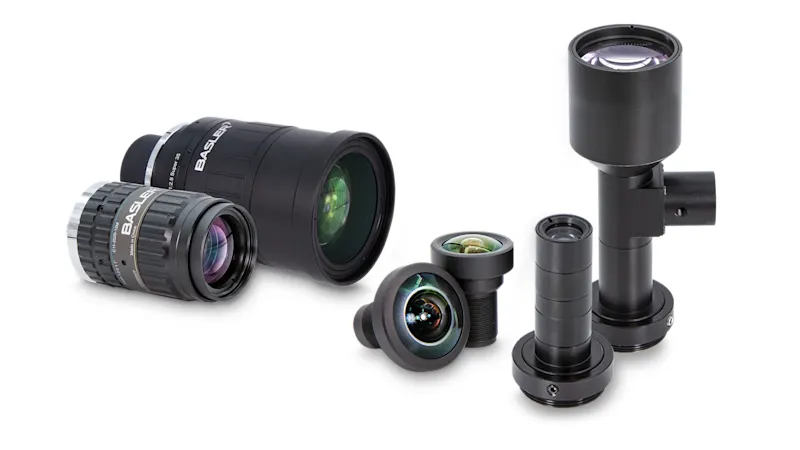 Basler 為機器視覺提供廣泛的鏡頭產品組合,包括定焦鏡頭和遠心鏡頭