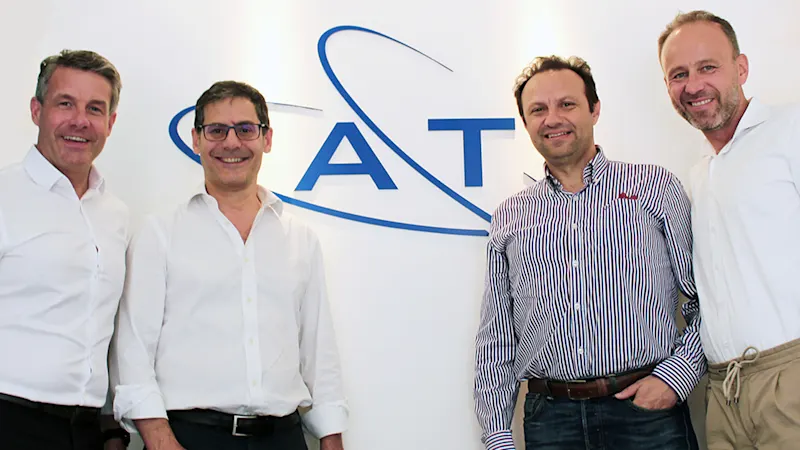 Hardy Mehl (Basler), Davide Nardelli (AT), Alberto Randazzo (AT) and Alexander Temme (Basler) are very pleased with the planned acquisition
