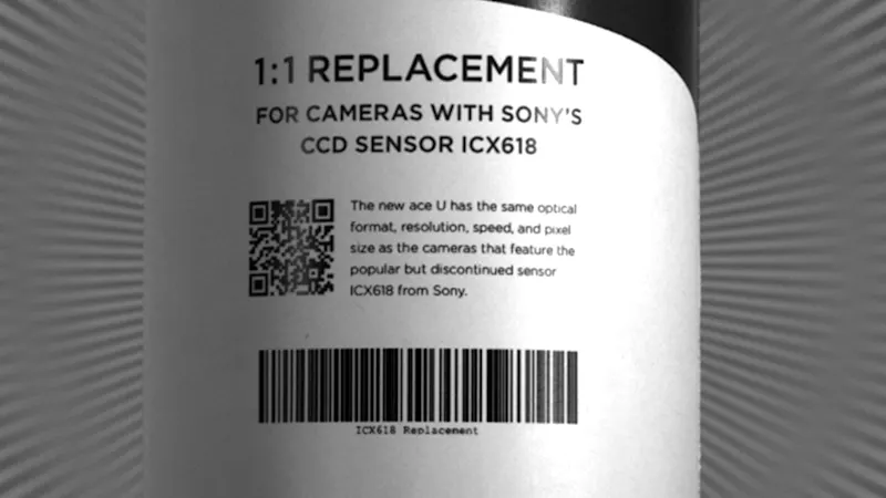 Bild 1B: acA640-120gm mit Sony ICX618 CCD-Sensor
