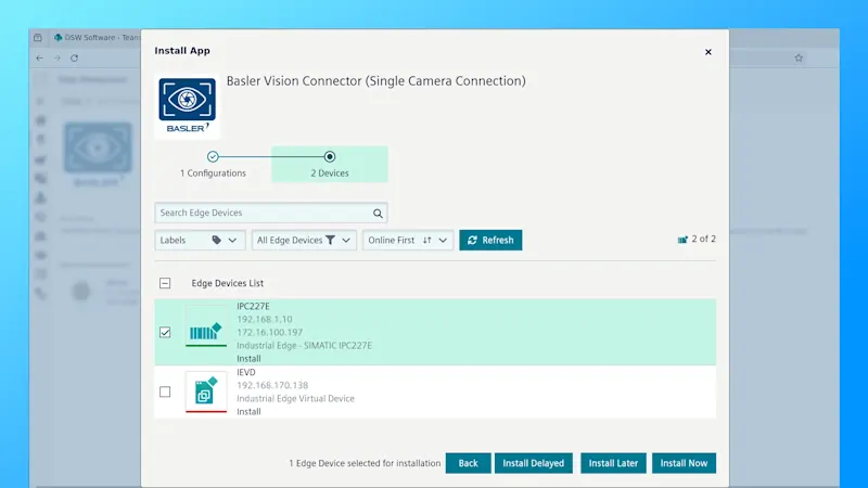 basler vision connector industrial edge device