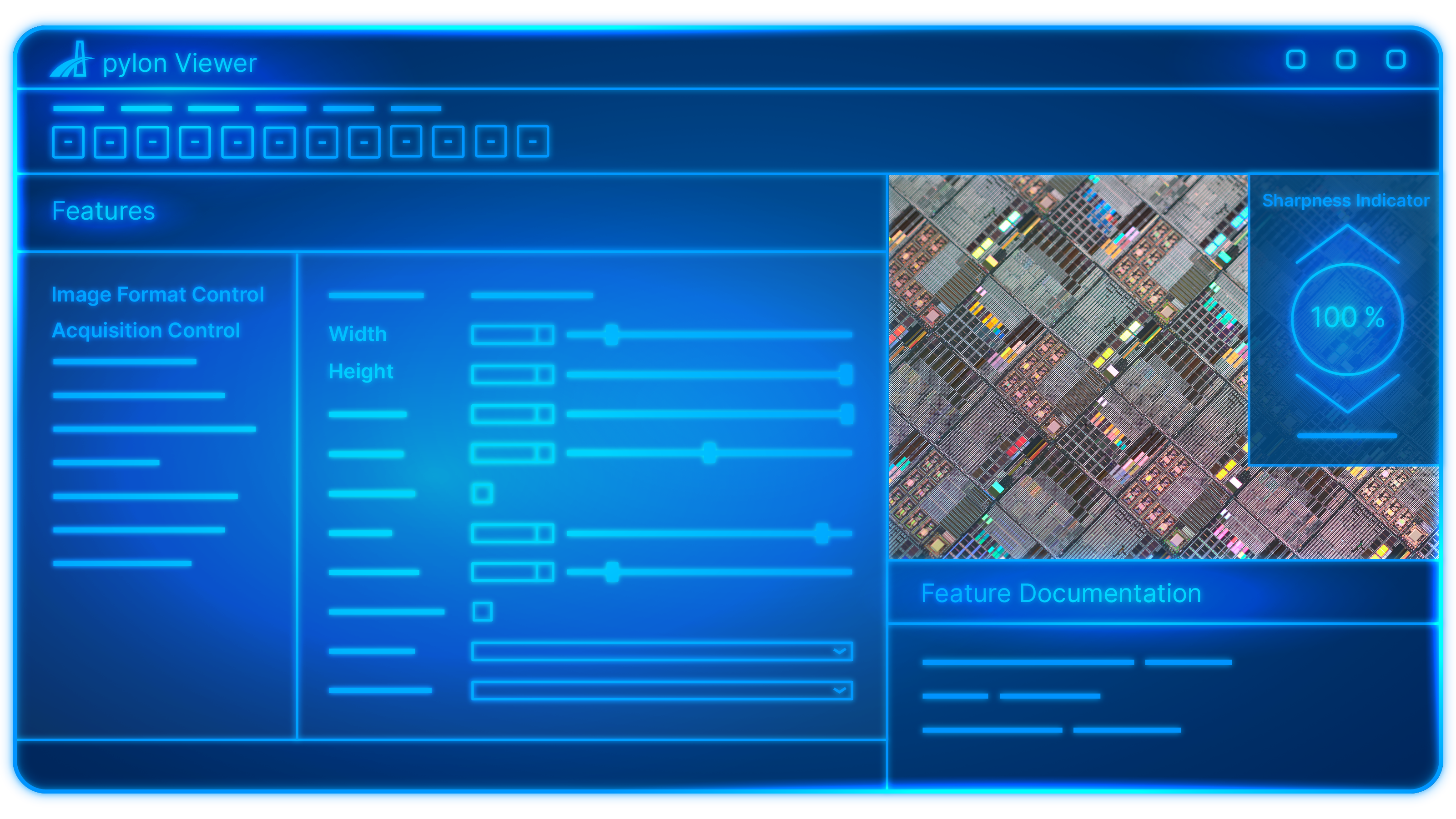 To control the lens and lighting in your vision system, Basler provides a single GenICam-compliant SDK—such as the pylon software.