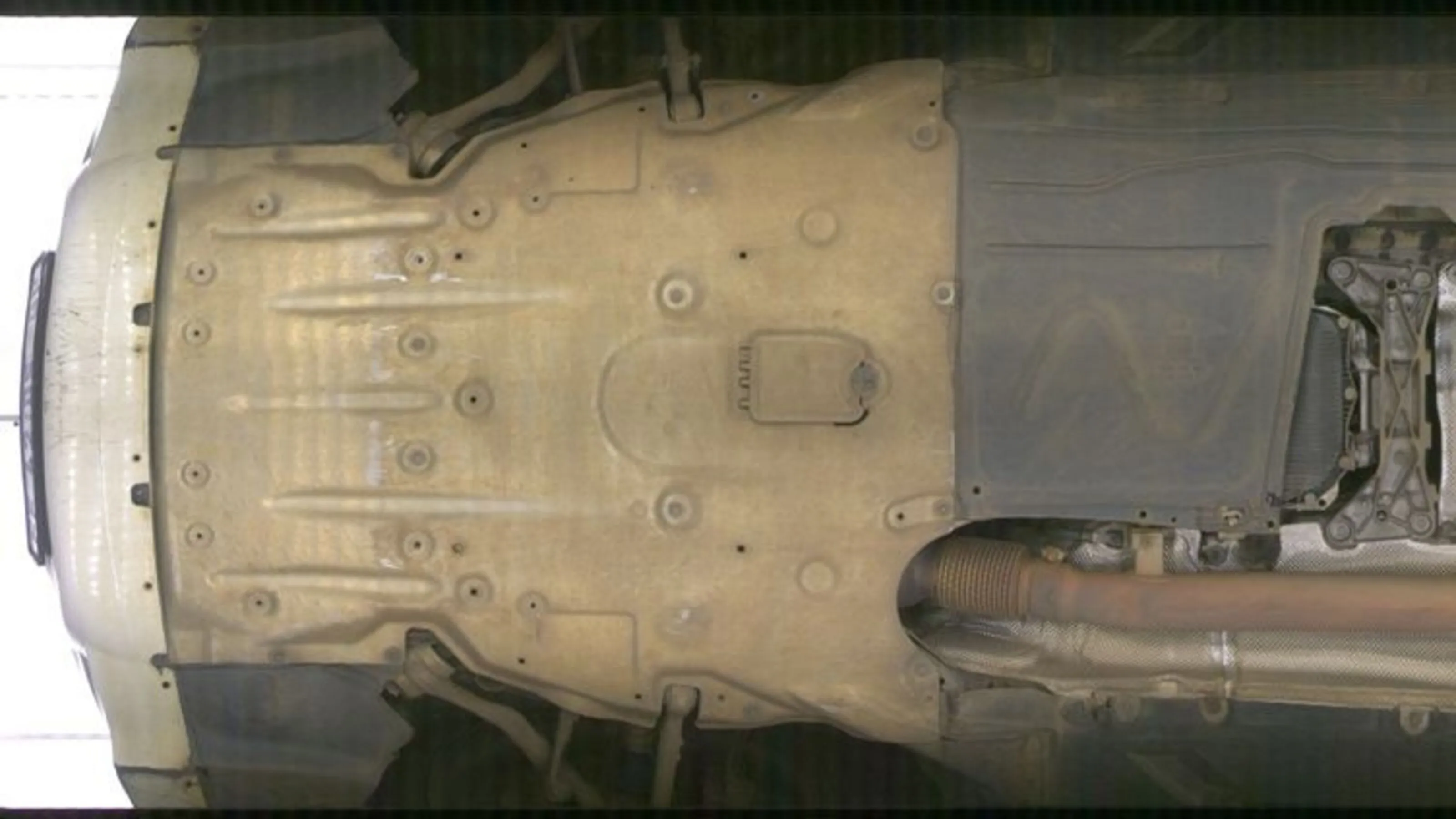Undercarriage view of a car
