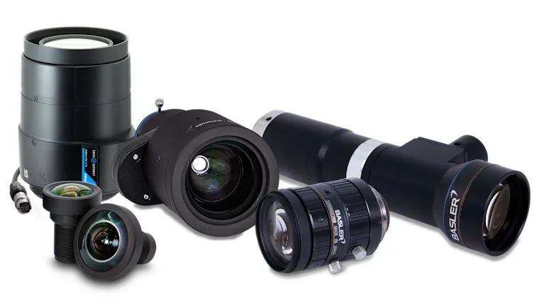 Baslers umfangreiches Portfolio an Machine Vision Objektiven umfasst Festbrennweiten- und telezentrische Objektive sowie Fokus-steuerbare Objektive.