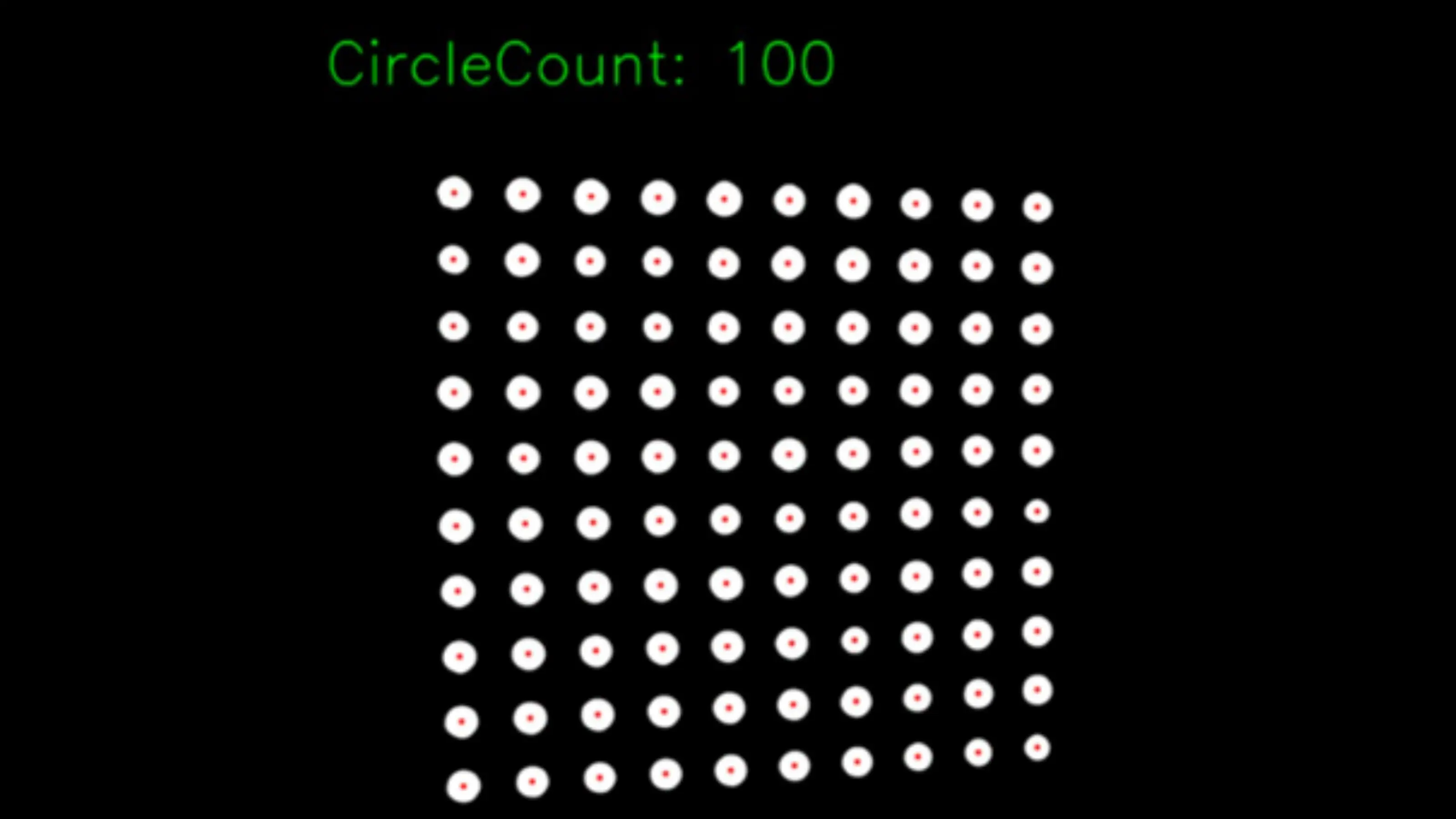 Real-time circle matrix detection using the Shape Centroid Finder. The algorithm runs inside the camera, providing instant centroid coordinates for AR surgical alignment without external processing.