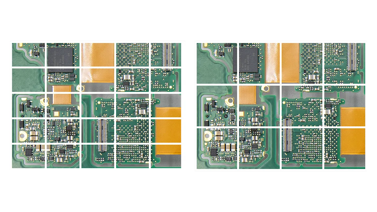 While the 2nd generation IMX253 sensor with 12 MP still needs 25 frames, the 4th generation IMX531 with 20 MP only needs 12 frames.