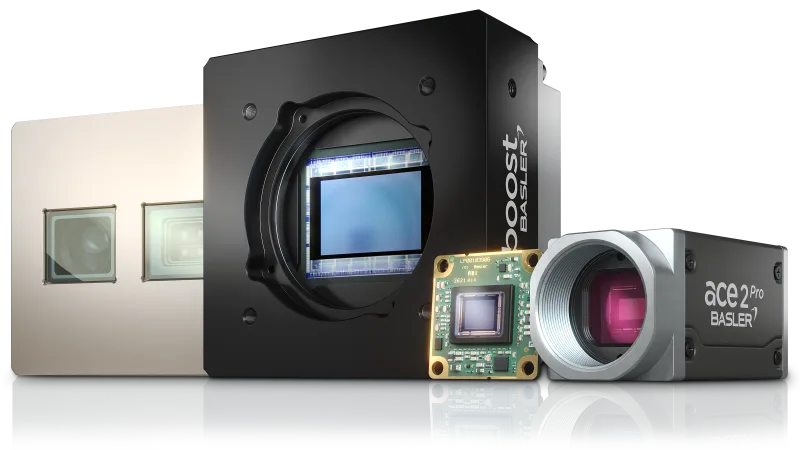 Basler Kamerasysteme mit modernen Schnittstellen für vielfältige Anwendungen der industriellen Bildverarbeitung.  