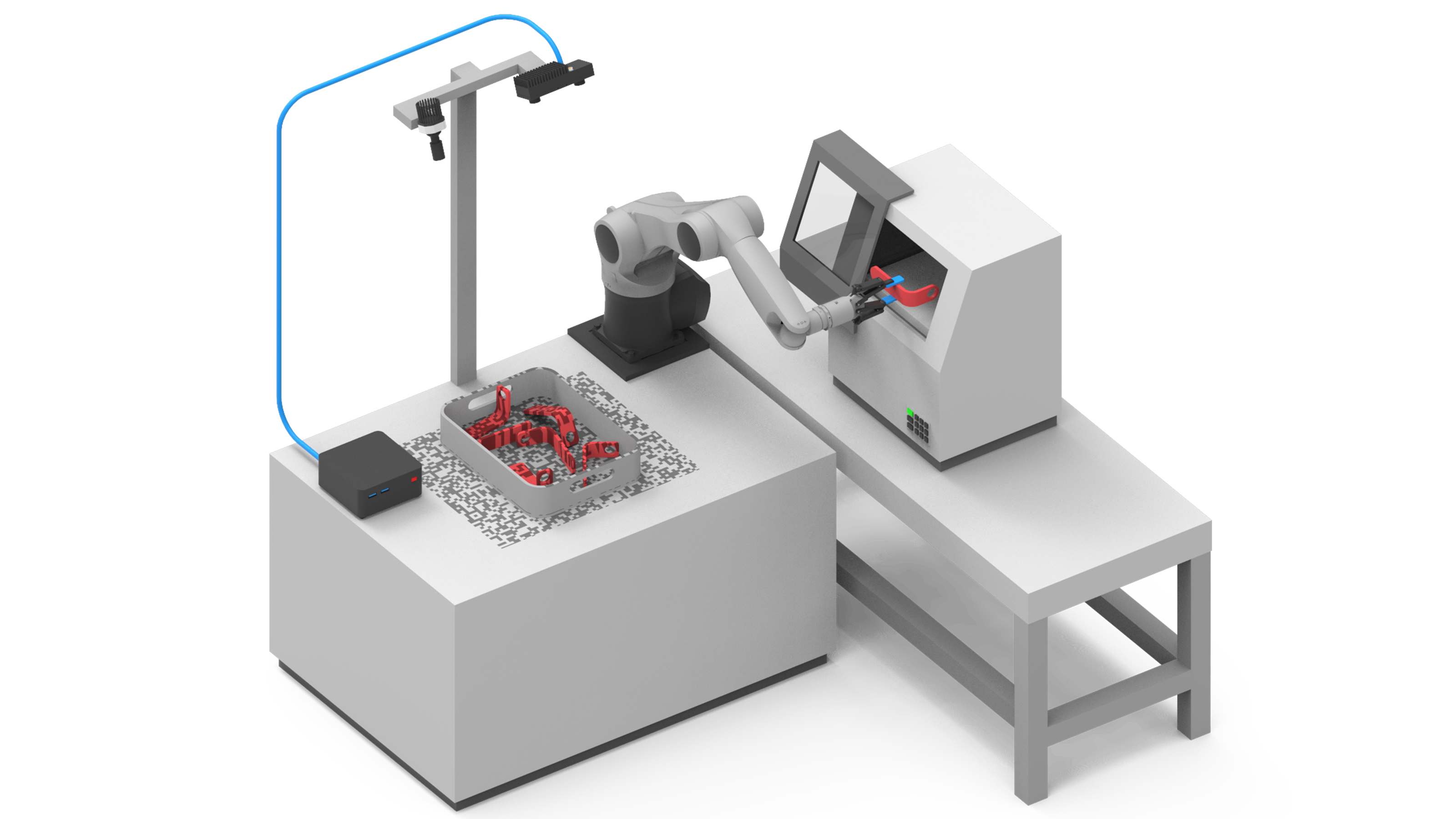 Schematic structure of the vision system for bin picking.