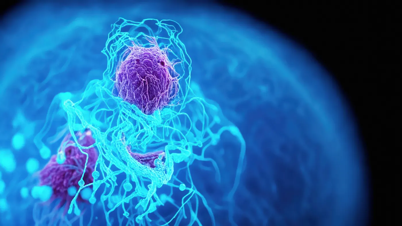 High‑resolution microscopic images of a cancer cell can be captured with CNN‑based clinical diagnostic camera systems.