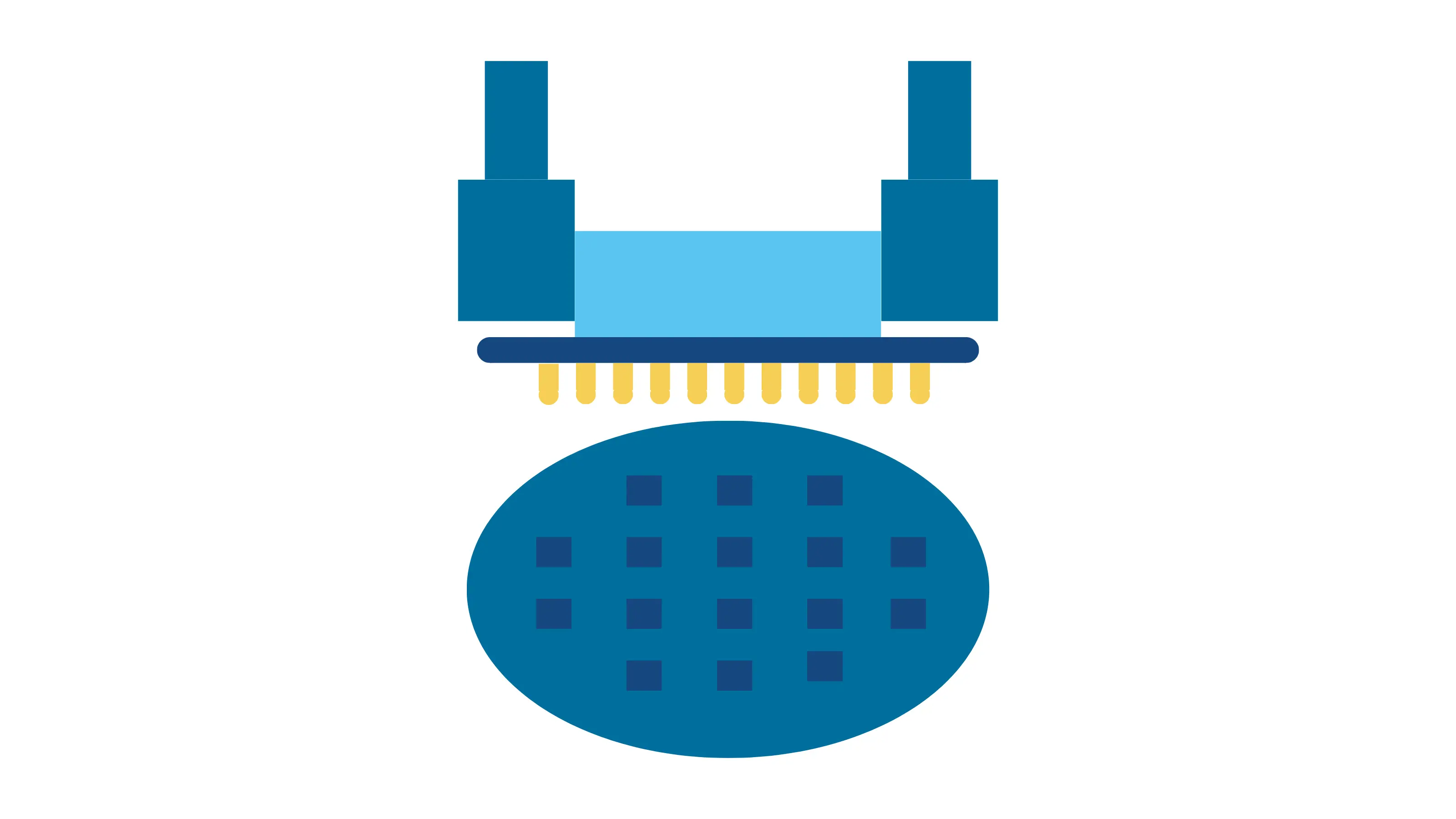 Z direction in wafer probe testing requires sub-micron accuracy for tip height, while XY alignment is managed within a few micron tolerance using high-resolution 2D imaging.