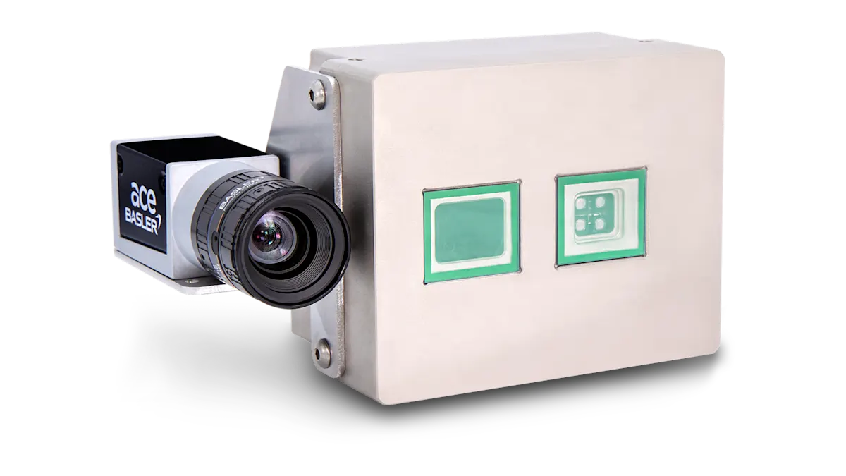 Depth data from a 3D camera combined with the RGB data from a 2D area scan camera form 3D point clouds in true color