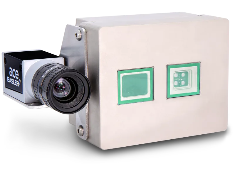 Basler RGB-D 솔루션은 3D ToF (Time-of-Flight) 카메라와 Basler ace 또는 ace 2와 같은 2D 컬러 카메라를 결합합니다.