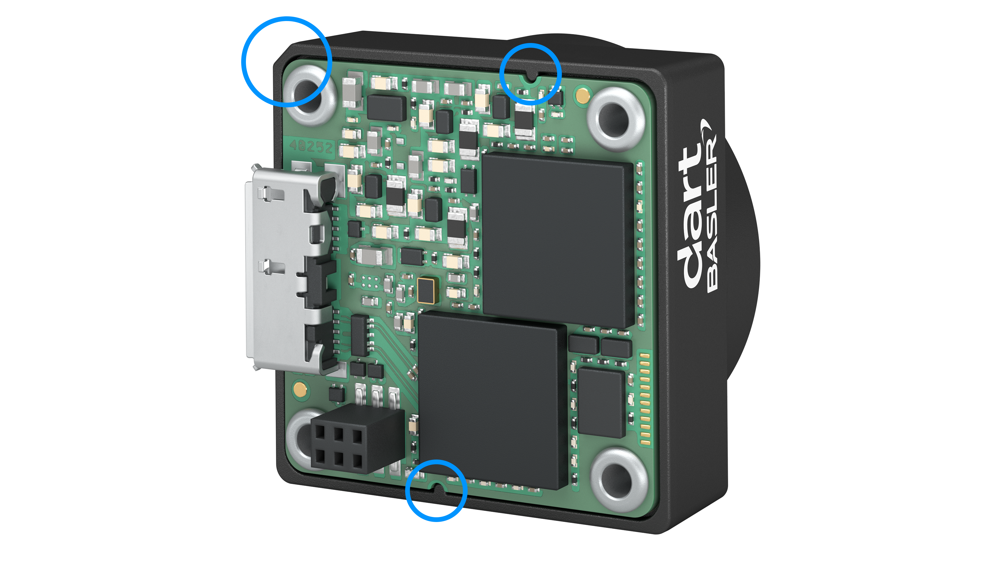 L'arrière de la carte de la caméra dart Basler