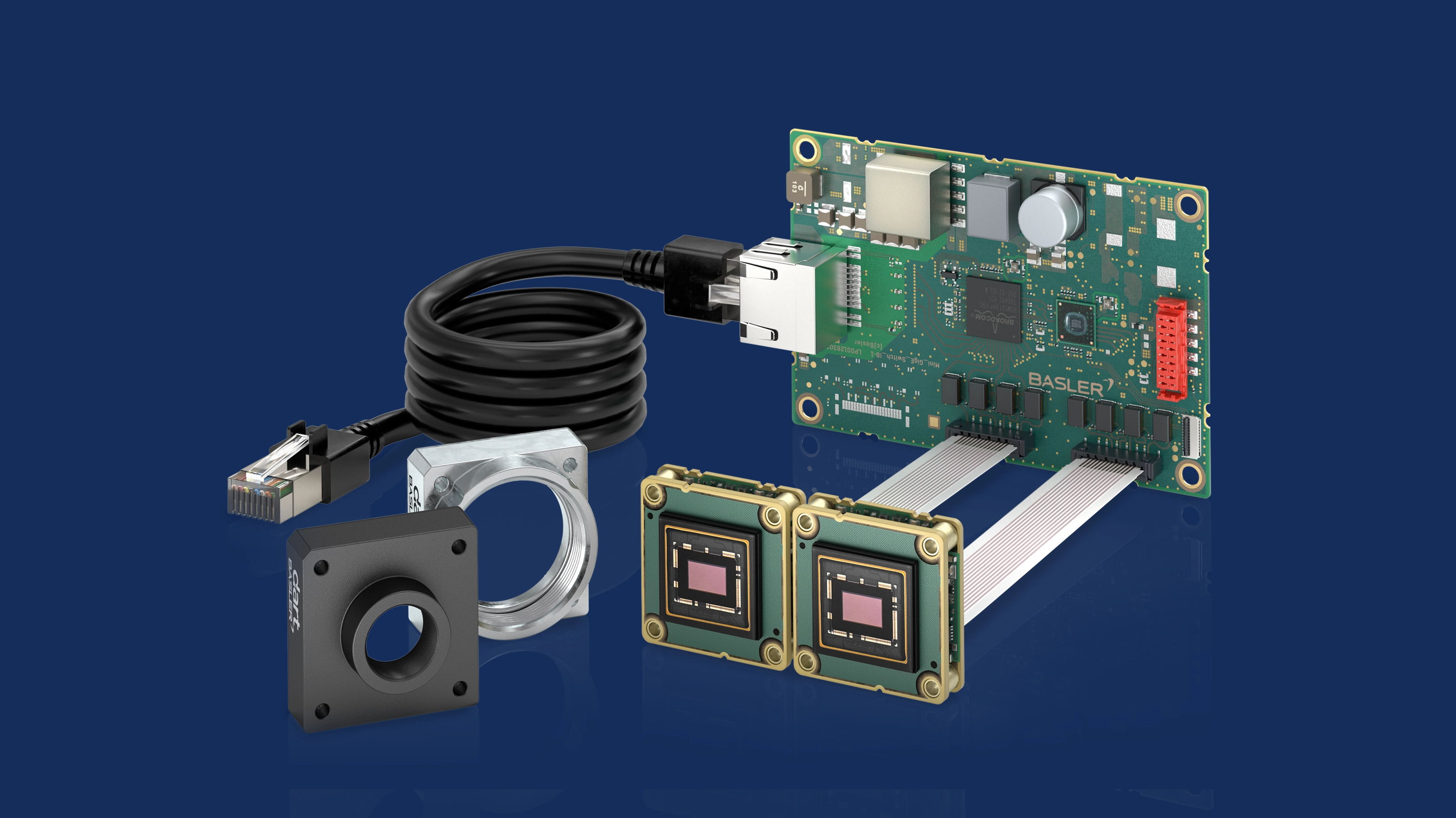 Compact multi-camera system consisting of dart M camera modules and dart M Switch.