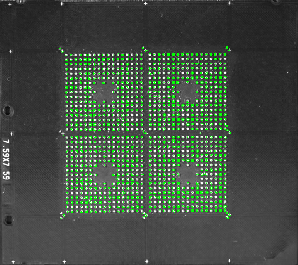 Blob analysis executed directly on FPGA enables real-time measurement without host CPU load.