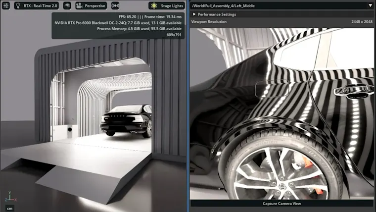 View of the simulation software
