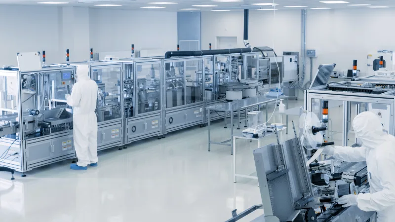 Camera systems oversee the individual steps of the entire process for precise production control. 