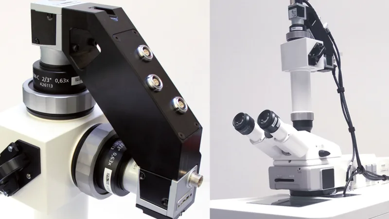 電腦輔助免疫螢光顯微鏡系統 EUROPattern (EUROIMMUN Medizinische Labordiagnostika AG, Germany) 使用 Basler ACE CMOS 相機進行自體免疫和感染診斷，進行螢光成像。由 Basler AG 提供。