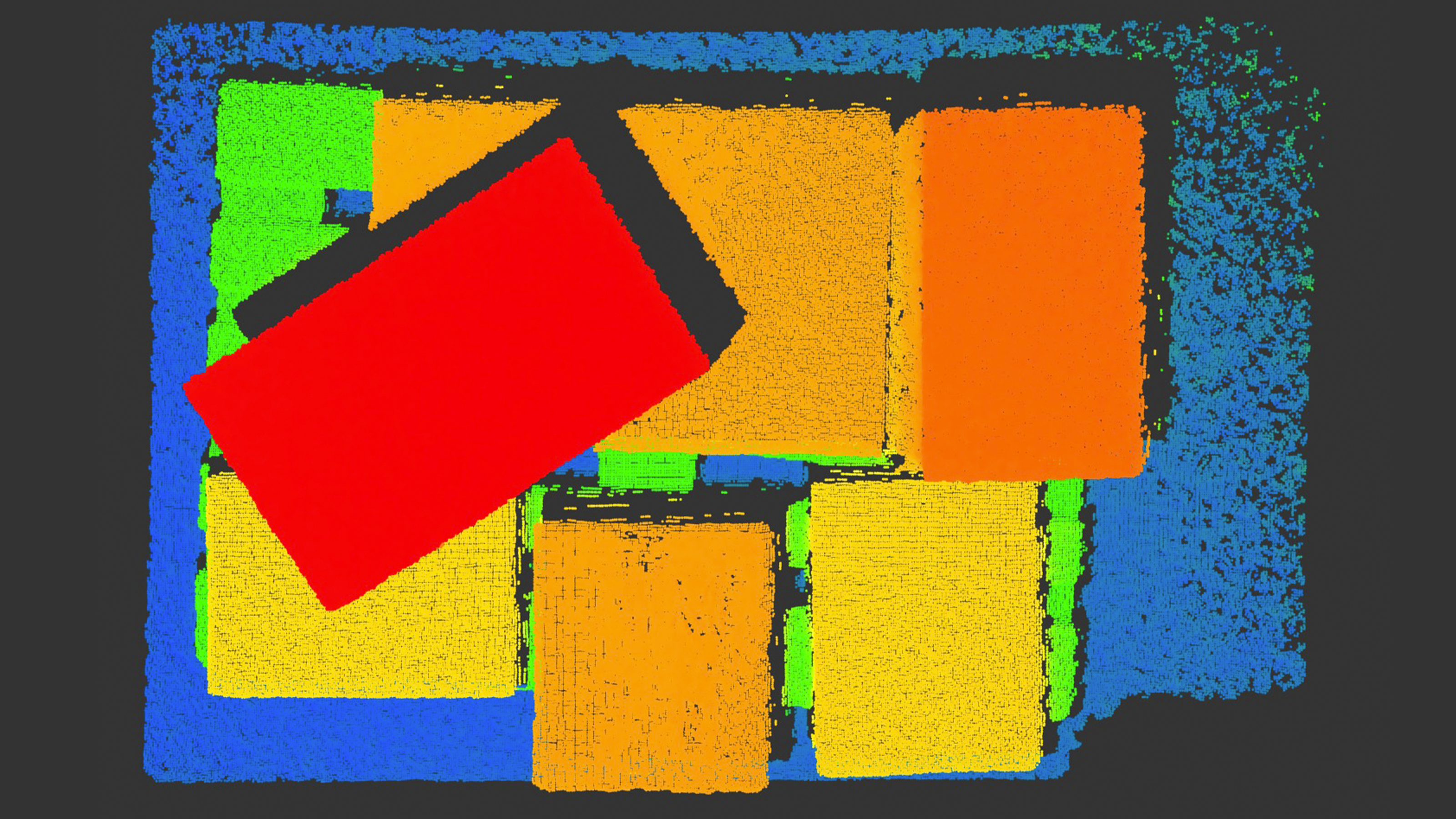 3D point cloud in false colors