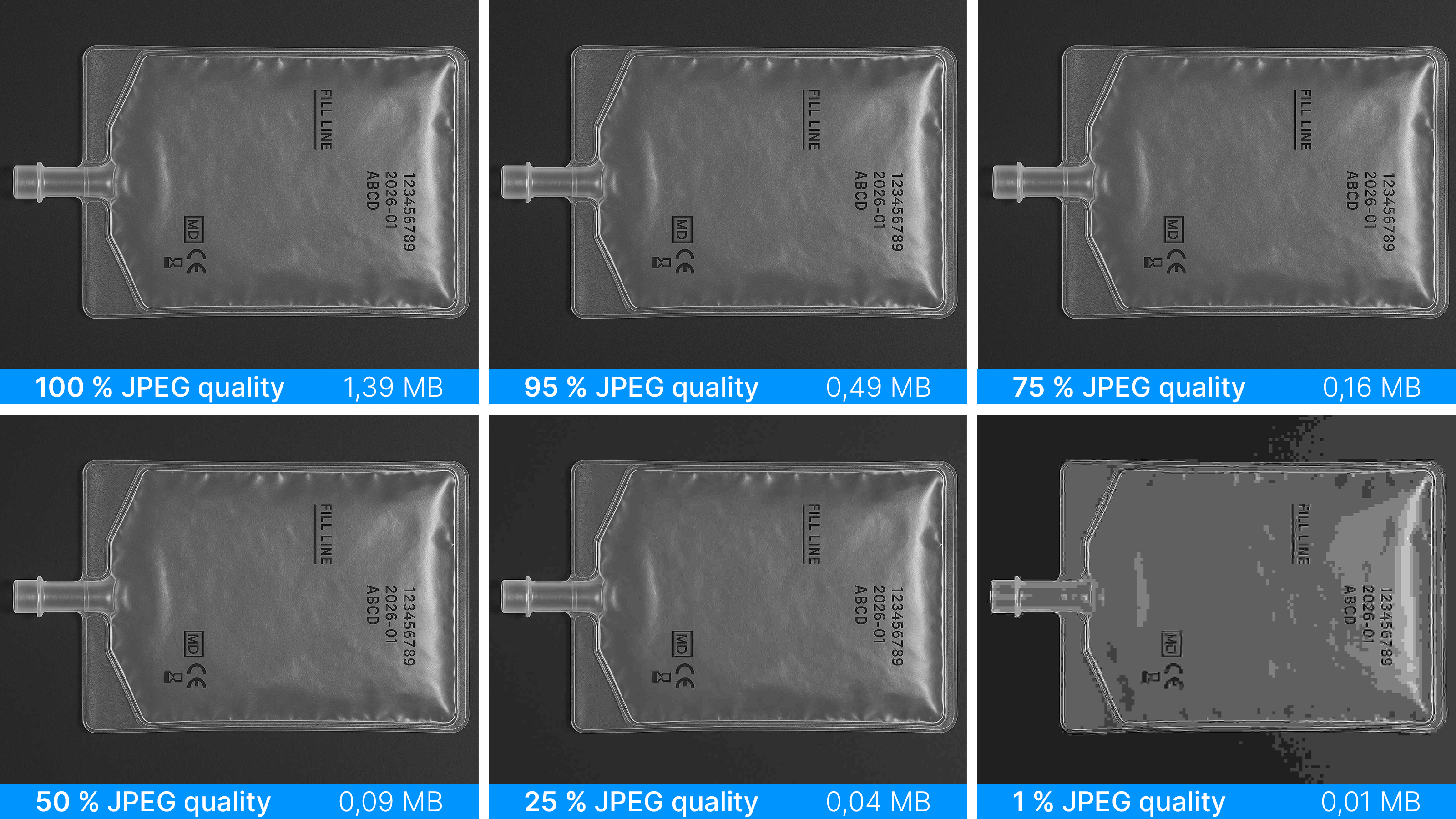 JPEG compression to reduce the amount of image data while maintaining the same image quality