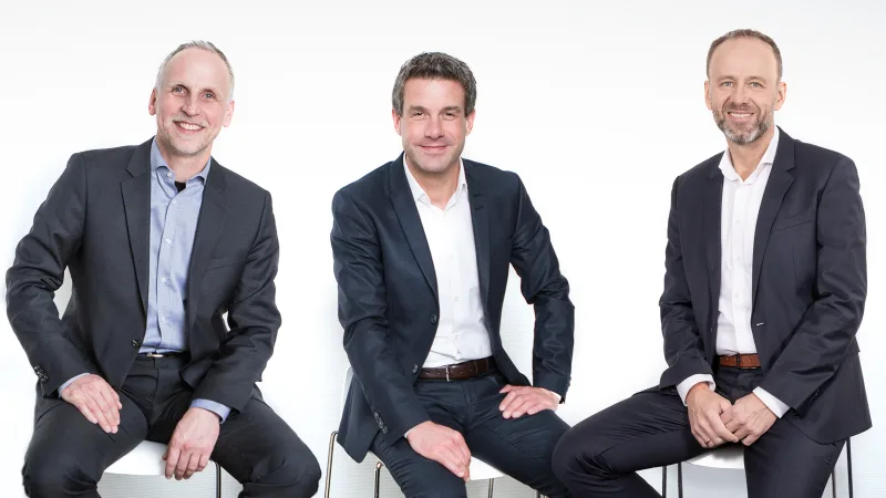 左からDr.Dietmar Ley（最高経営責任者（CEO））、Hardy Mehl（最高財務責任者（CFO）／最高執行責任者（COO））、Alexander Temme（最高商務責任者（CCO））