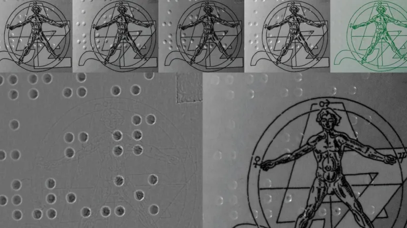 Сверху: четыре исходных снимка и снимок с цифровой камеры Cнизу: снимки, где отражены средняя кривизна и альбедо