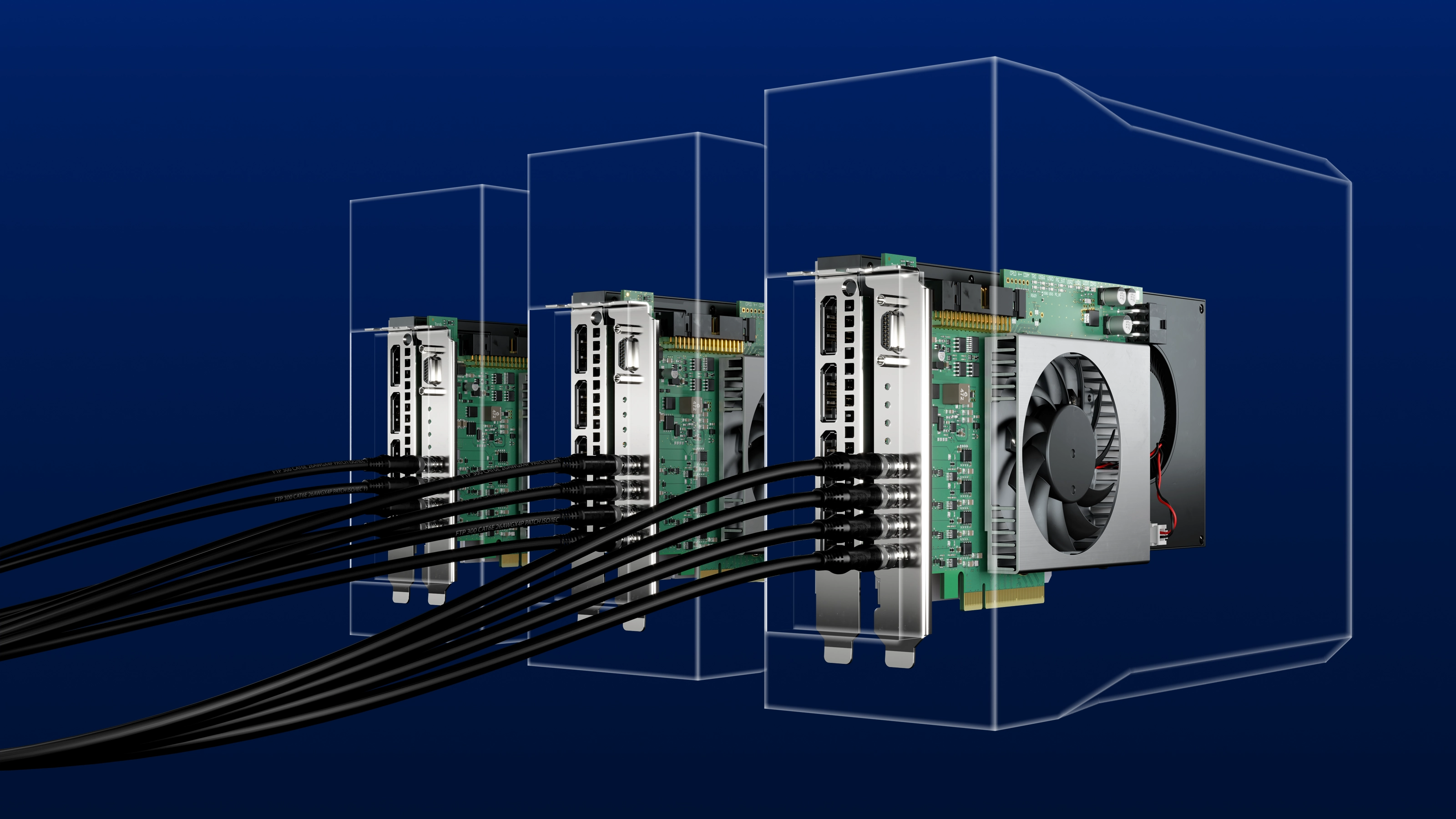 Die FPGAs von drei Framegrabbern übernehmen die Bildvorverarbeitung und sorgen für eine effiziente Rechenarchitektur