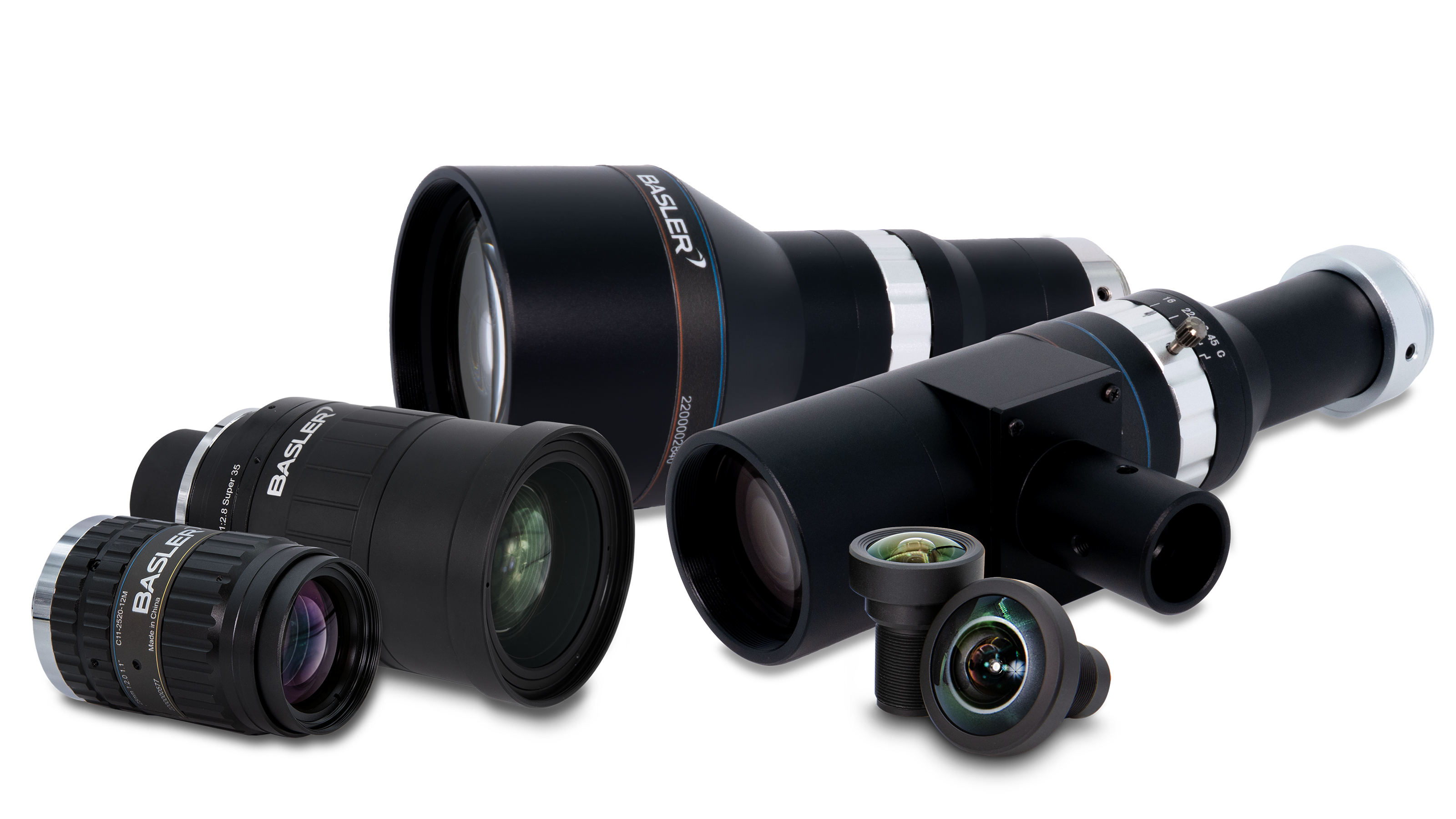 Fixed focal length and telecentric lens from Basler's extensive portfolio of Machine Vision Lenses