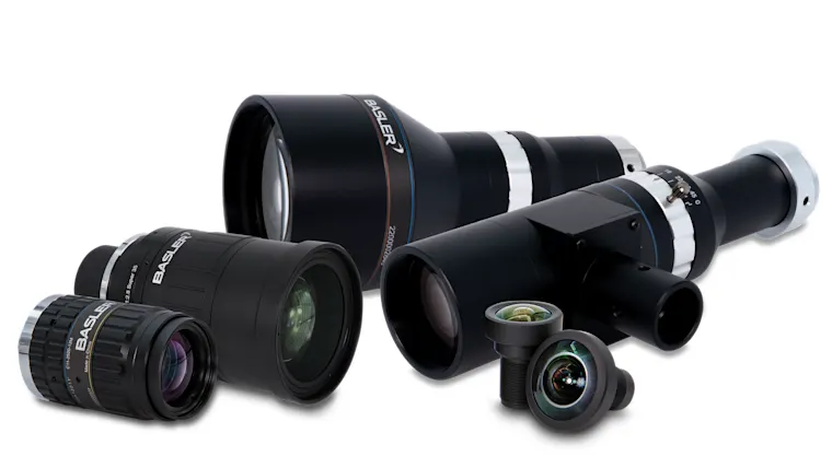 Fixed focal length and telecentric lens from Basler's extensive portfolio of Machine Vision Lenses