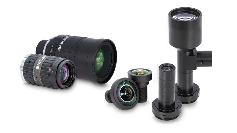 Festbrennweiten- und telezentrisches Objektiv aus Baslers umfangreichem Portfolio an Machine Vision Lenses