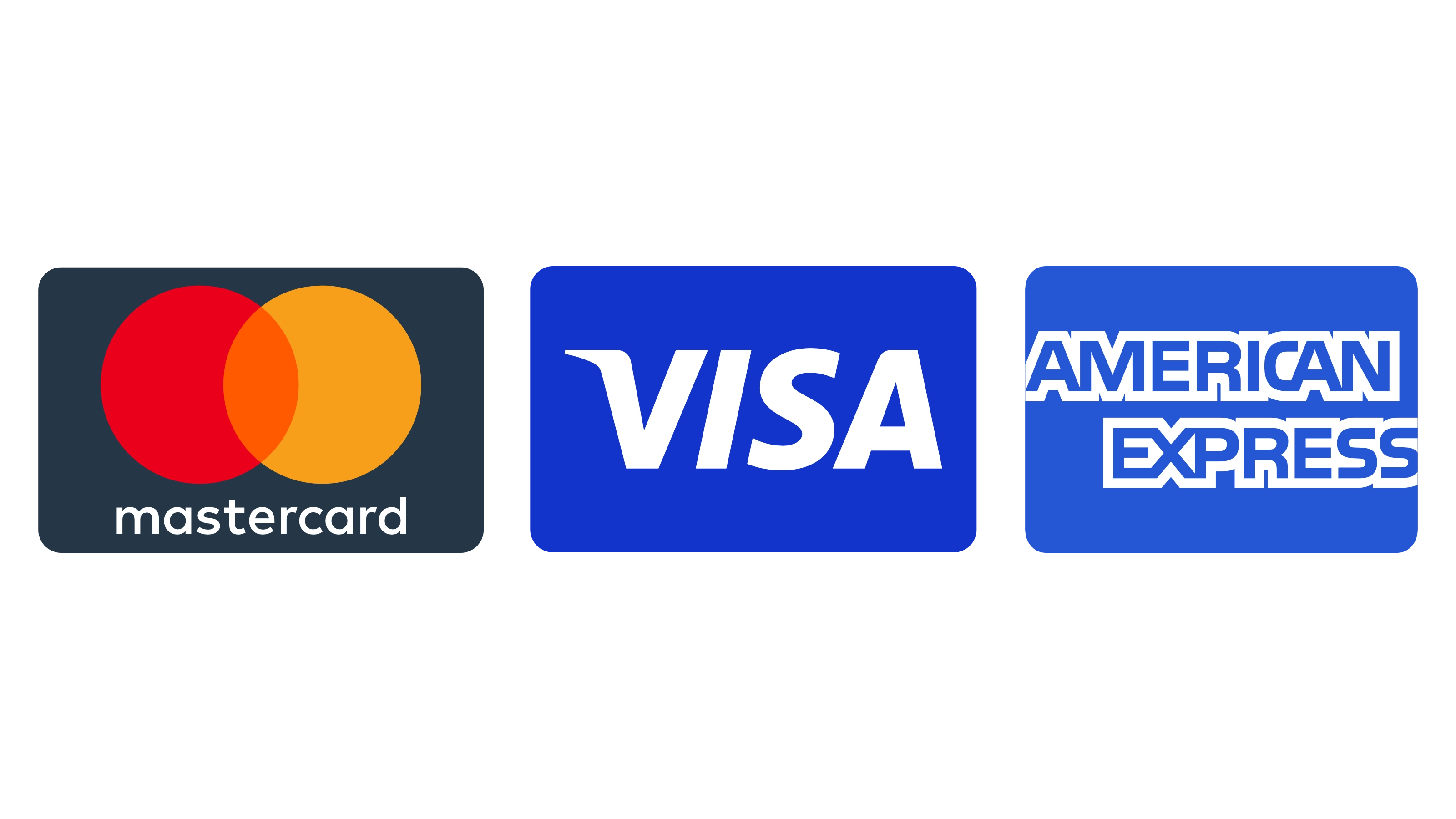 Visa, Mastercard, American Express