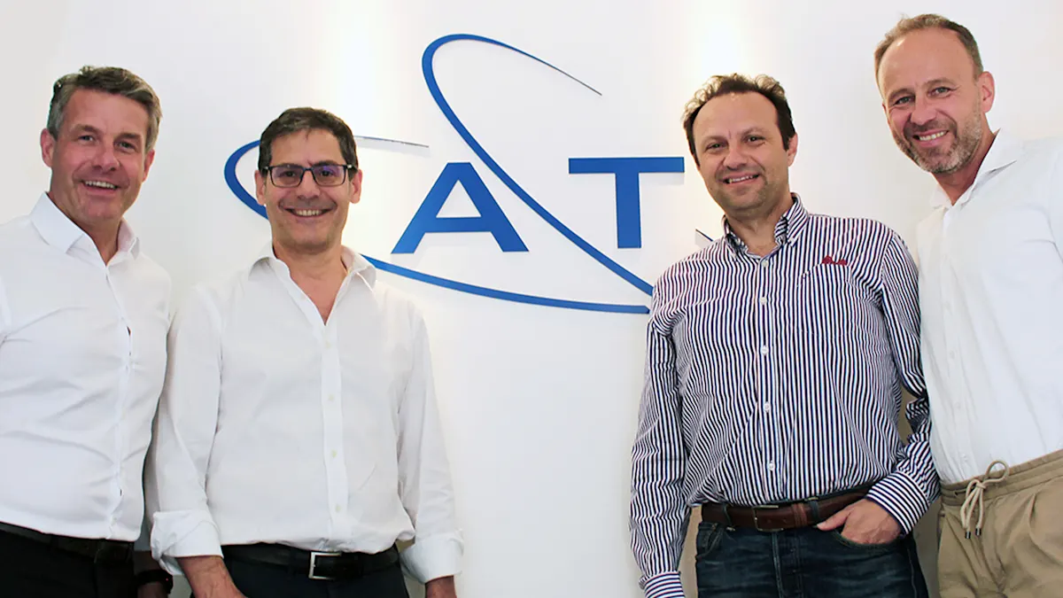 Hardy Mehl (Basler), Davide Nardelli (AT), Alberto Randazzo (AT) and Alexander Temme (Basler) are very pleased with the planned acquisition