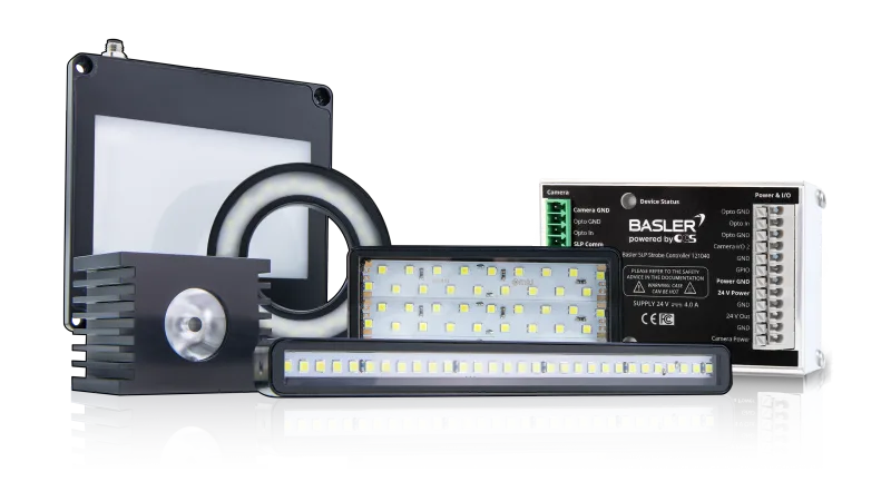 Basler 機器視覺光源包括各式各樣的光源、燈具、控制器及其他配件。Basler 對所有產品都嚴選配套，讓所有視覺元件相輔相成順利運作。 