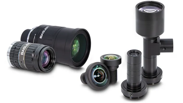 Festbrennweiten- und telezentrisches Objektiv aus Baslers umfangreichen Portfolio an Machine Vision Lenses