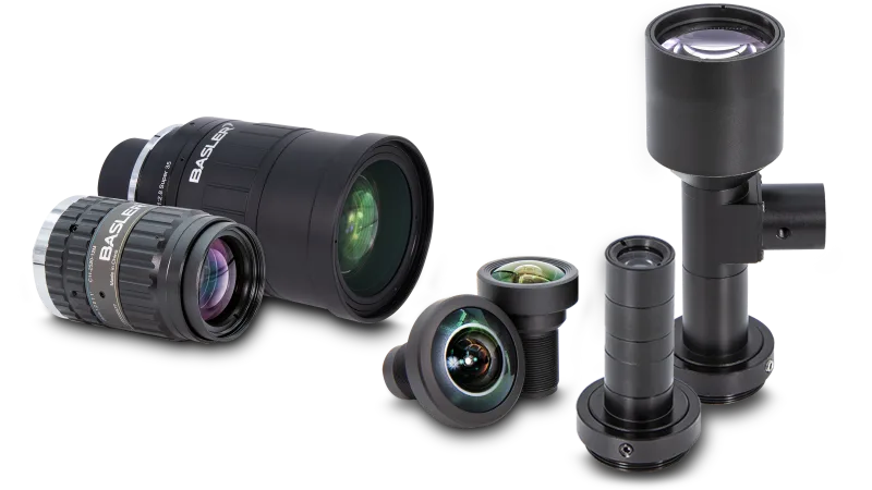Basler选择丰富的机器视觉镜头产品线中提供的固定焦距镜头和远心镜头