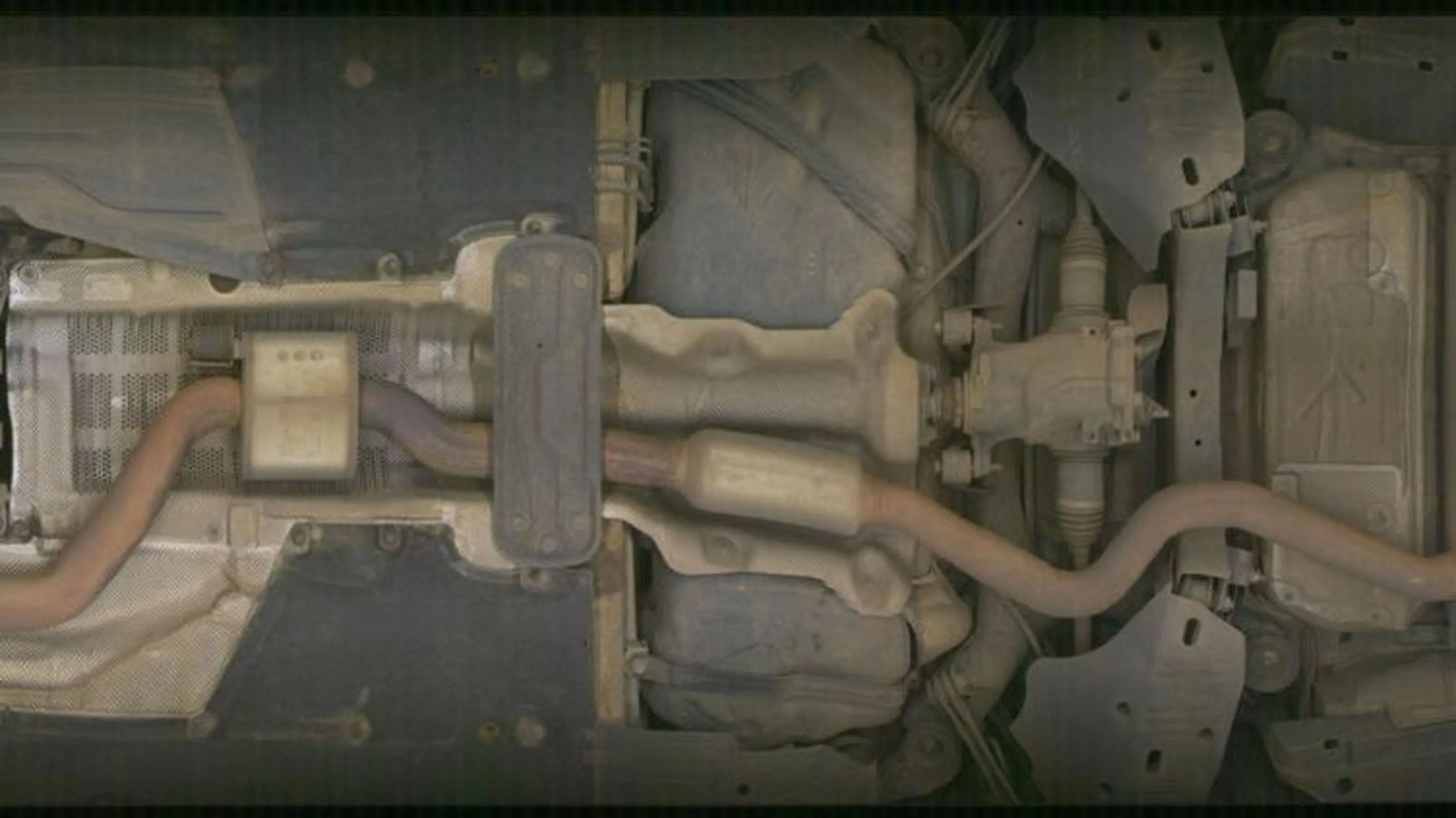 Undercarriage view of a car