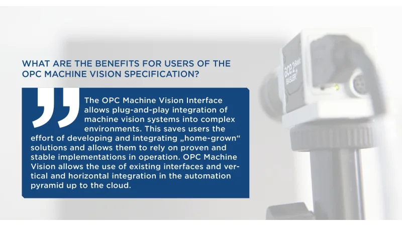 What are the benefits for users of the OPC Machine Vision Specification?