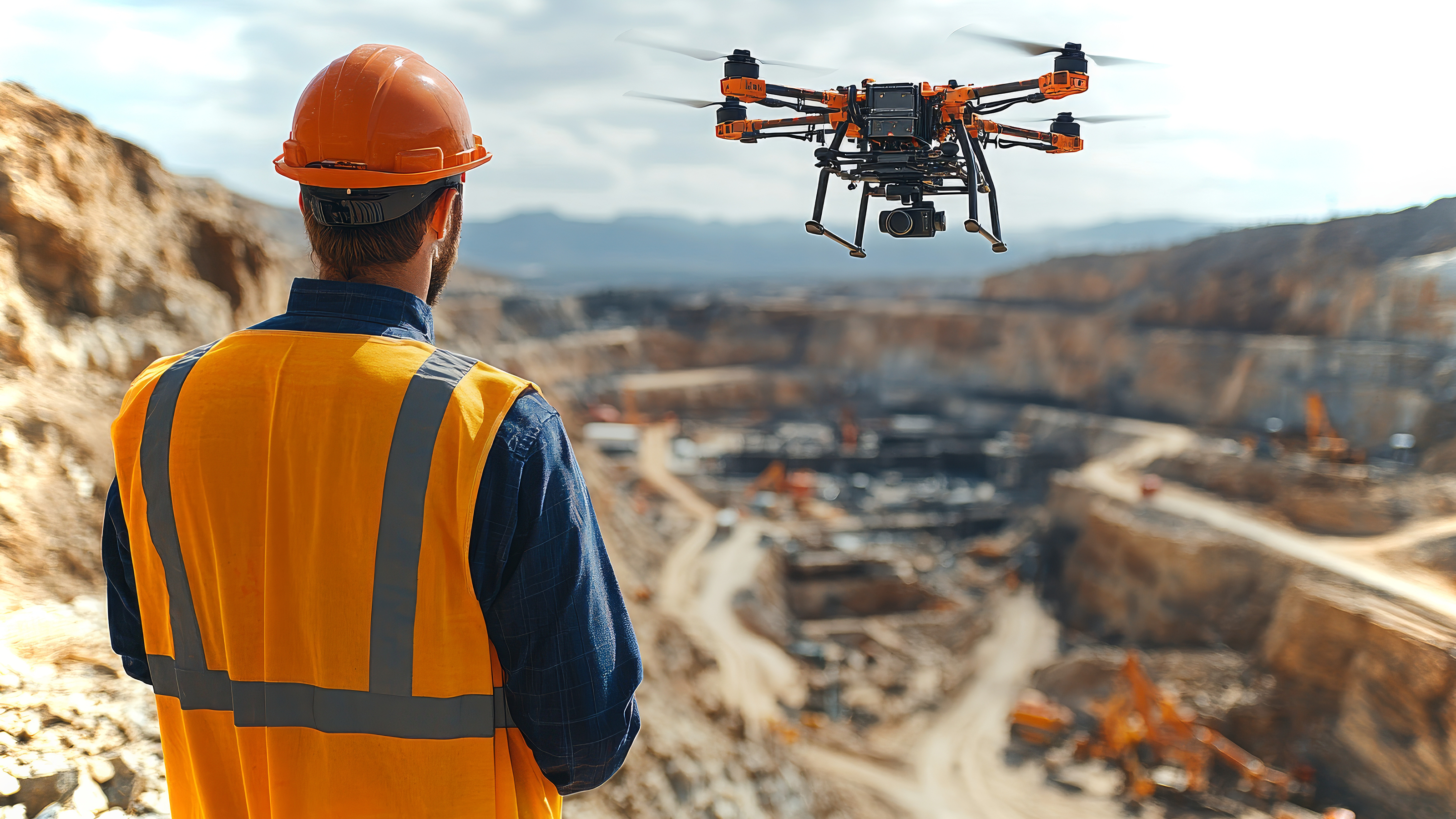 Drone equipped with industrial camera