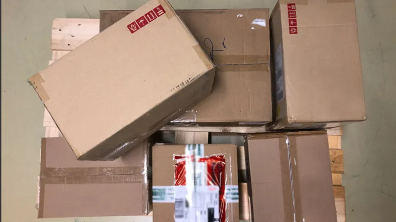 Packages on pallet