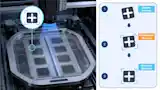 Vision provides precise X/Y/θ position data to support reliable device-to-contactor alignment.